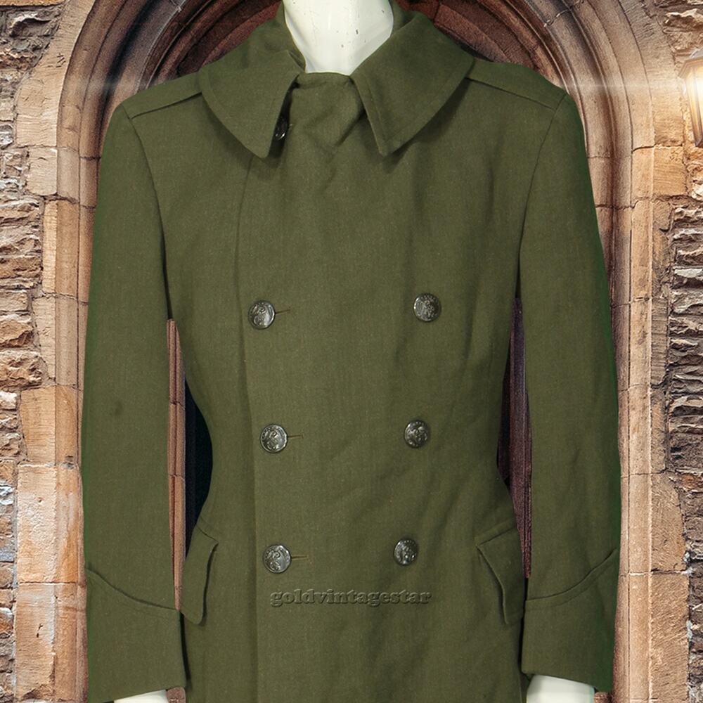 Vintage 40s WWII USMC Military Wool Dress Coat M